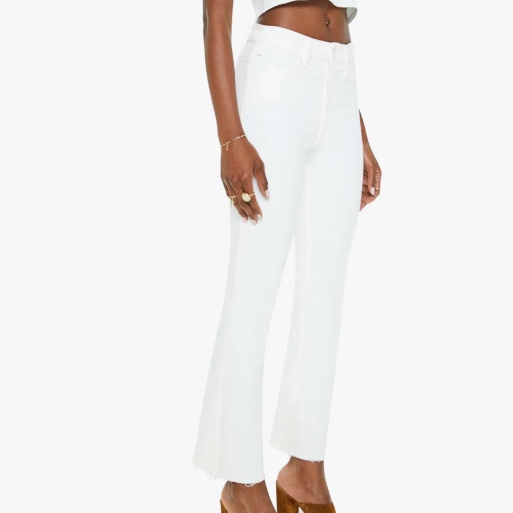 MOTHER Hustler - Women's Ankle Fray White Jeans